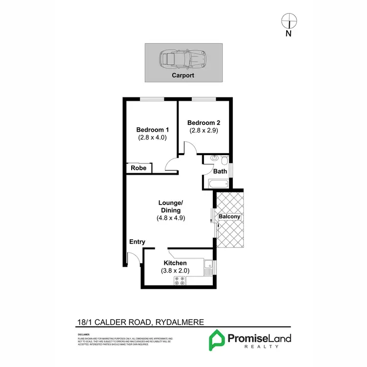 Floorplan of Homely unit listing, 18/1 Calder Road, Rydalmere NSW 2116