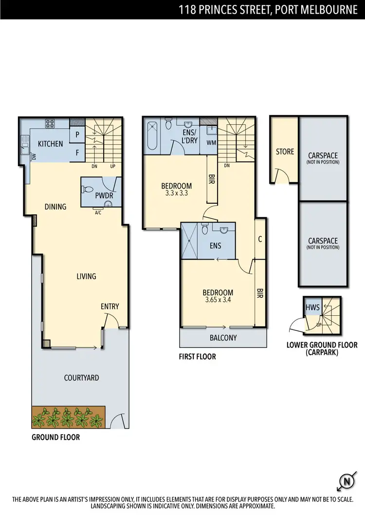 Floorplan of Homely townhouse listing, 118 Princes Street, Port Melbourne VIC 3207