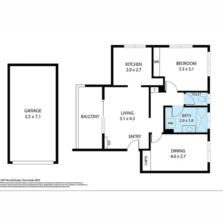 Floorplan of Homely unit listing, 3/87 Farnell Street, Chermside QLD 4032
