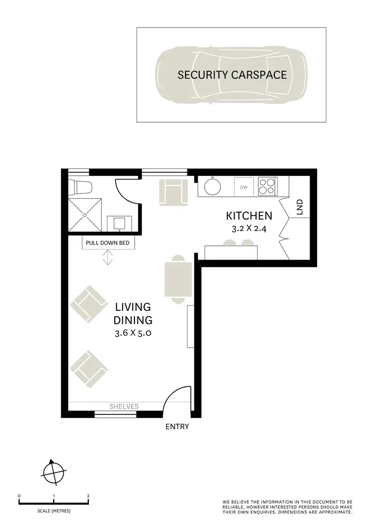 Floorplan of Homely studio listing, 27/8 Phillip Street, Redfern NSW 2016