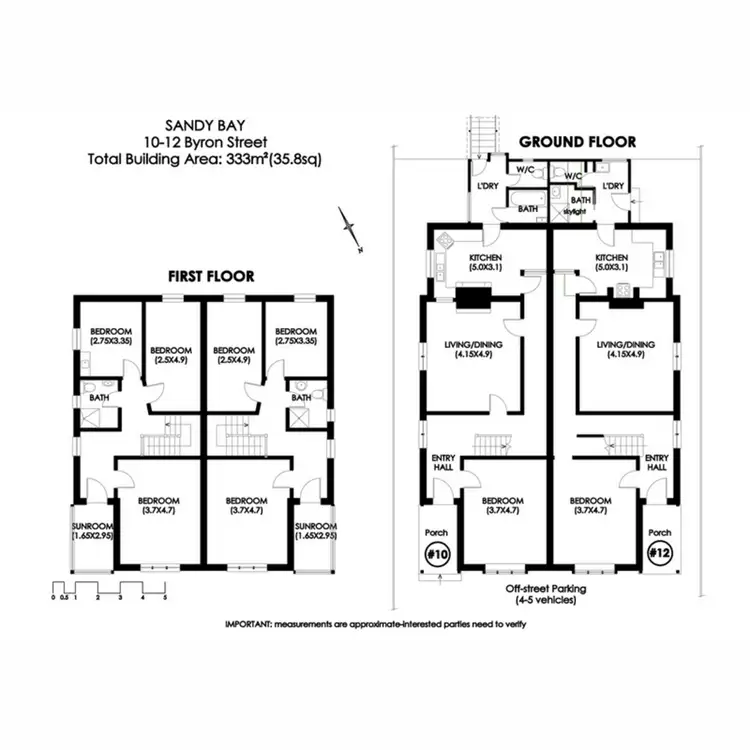 Floorplan of Homely house listing, 10-12 Byron Street, Sandy Bay TAS 7005
