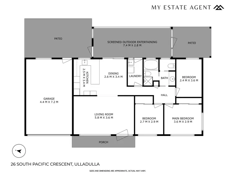 Floorplan of Homely house listing, 26 South Pacific Crescent, Ulladulla NSW 2539