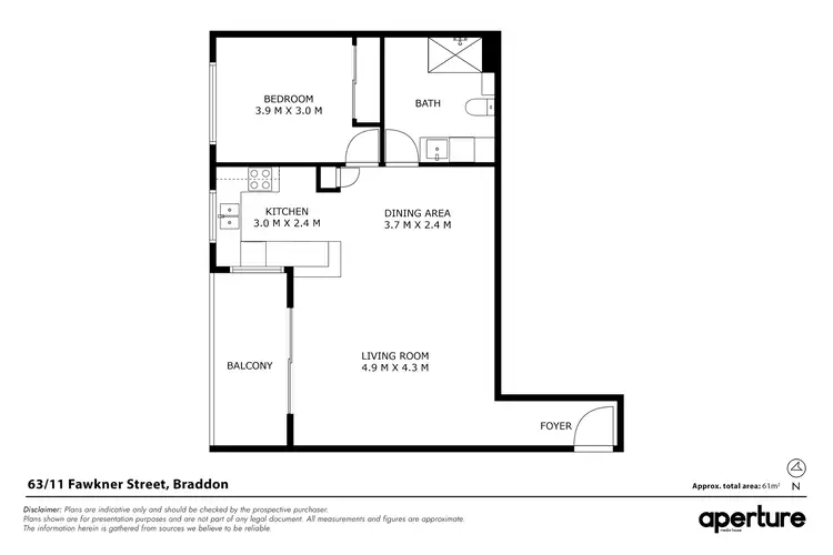 Floorplan of Homely apartment listing, 63/11 Fawkner Street, Braddon ACT 2612