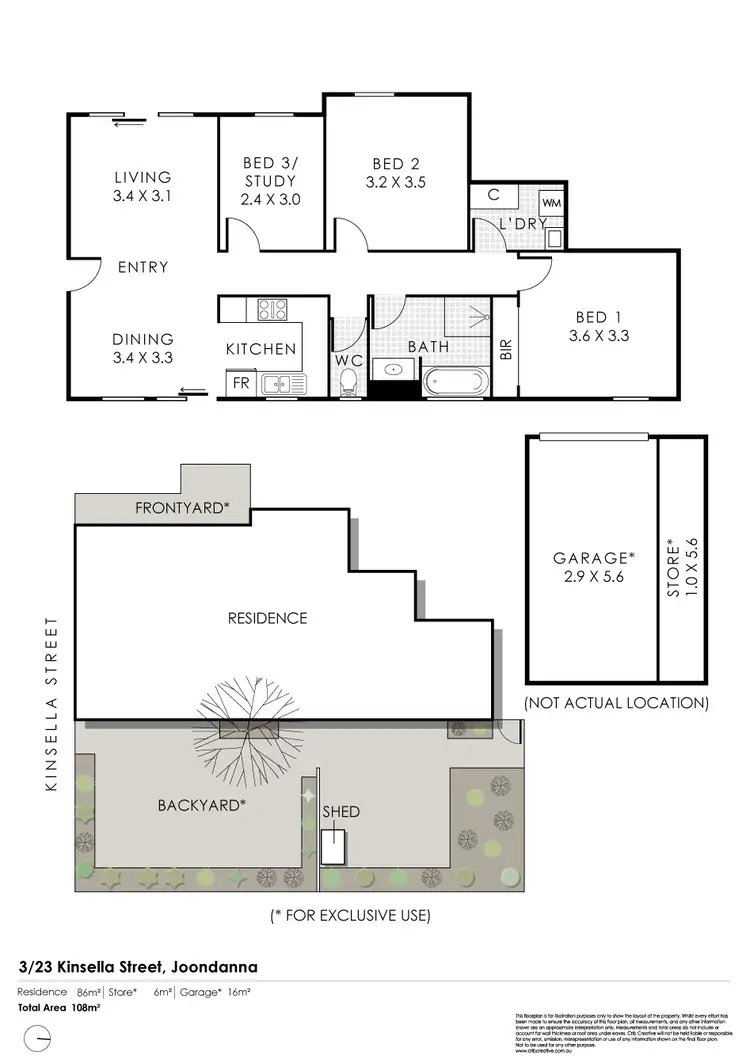 Floorplan of Homely unit listing, 3/23 Kinsella Street, Joondanna WA 6060