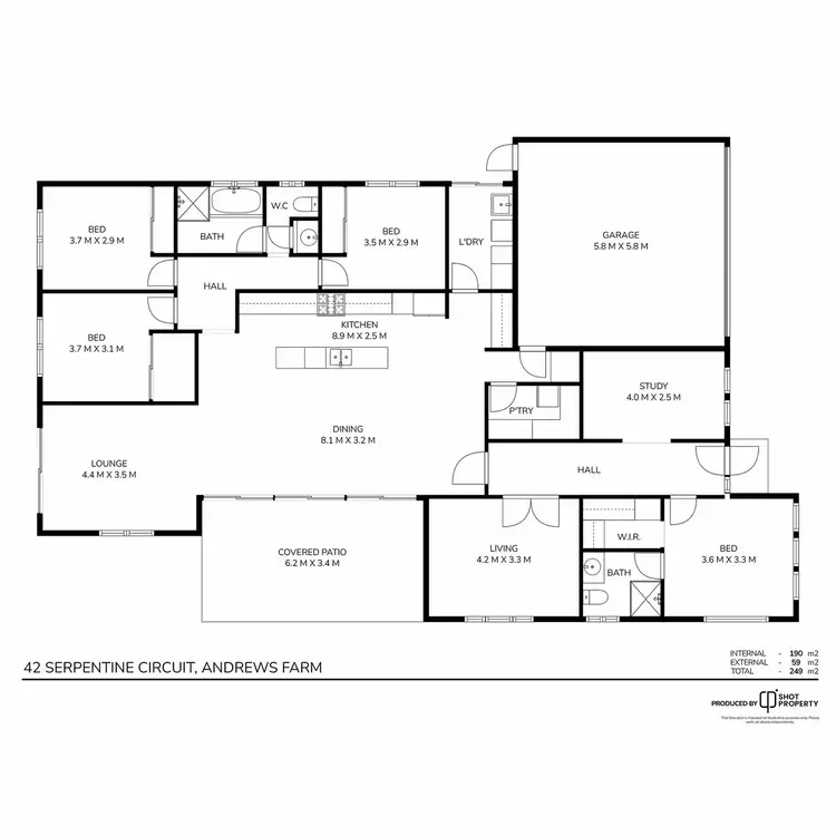 Floorplan of Homely house listing, 42 Serpentine Circuit, Andrews Farm SA 5114