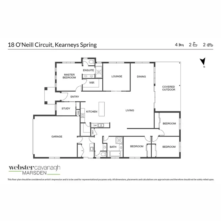 Floorplan of Homely house listing, 18 O'Neill Circuit, Kearneys Spring QLD 4350