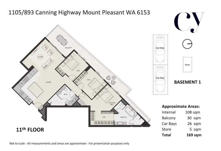 Floorplan of Homely apartment listing, 1105/893 Canning Highway, Mount Pleasant WA 6153