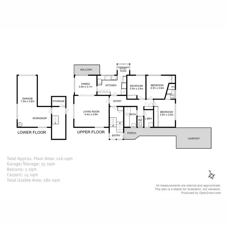 Floorplan of Homely townhouse listing, 2/13A Quamby Avenue, Sandy Bay TAS 7005