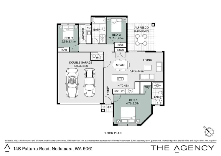 Floorplan of Homely villa listing, 14B Paltarra Road, Nollamara WA 6061
