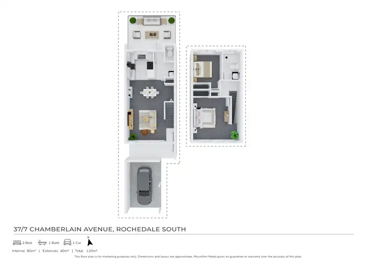 Floorplan of Homely townhouse listing, 37/7 Chamberlain Avenue, Rochedale South QLD 4123