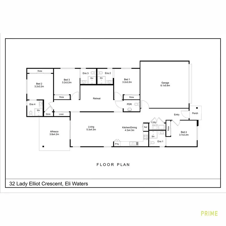 Floorplan of Homely house listing, 32 Lady Elliot Crescent, Eli Waters QLD 4655