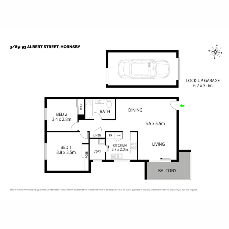 Floorplan of Homely apartment listing, 3/89 Albert Street, Hornsby NSW 2077