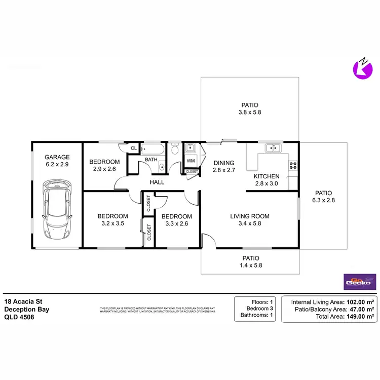Floorplan of Homely house listing, 18 Acacia Street, Deception Bay QLD 4508