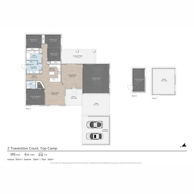 Floorplan of Homely house listing, 2 Traverston Court, Top Camp QLD 4350