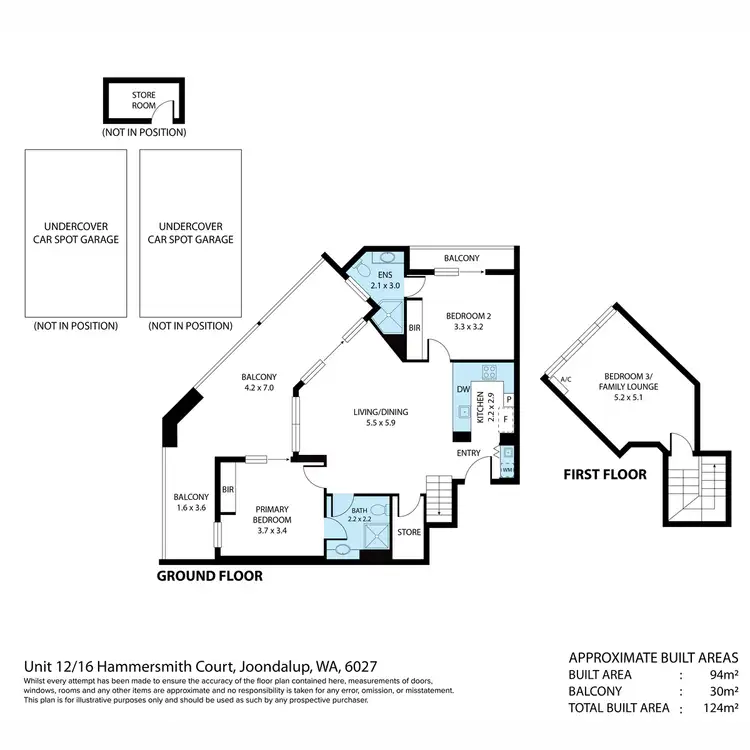 Floorplan of Homely apartment listing, 12/16 Hammersmith Court, Joondalup WA 6027