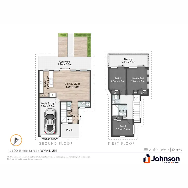 Floorplan of Homely townhouse listing, 1/100 Bride Street, Wynnum QLD 4178