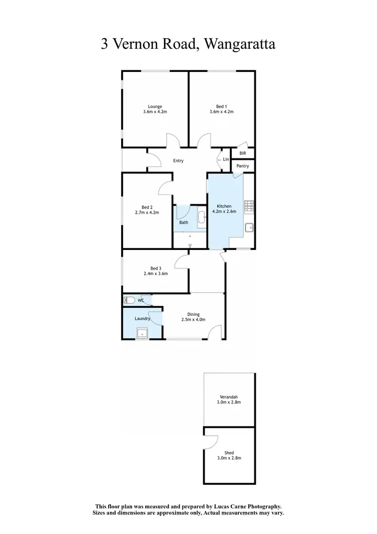 Floorplan of Homely house listing, 3 Vernon Road, Wangaratta VIC 3677