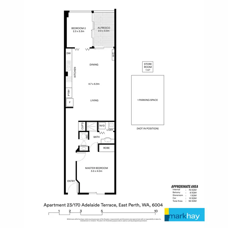 Floorplan of Homely apartment listing, 23/170 Adelaide Terrace, East Perth WA 6004