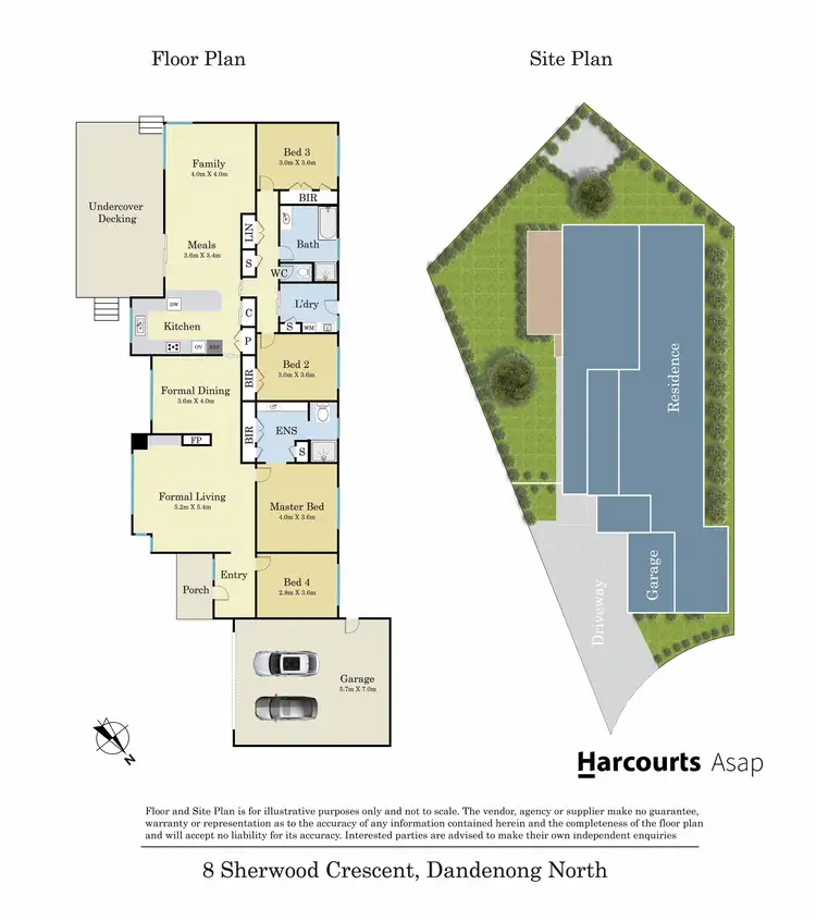 Floorplan of Homely house listing, 8 Sherwood Crescent, Dandenong North VIC 3175
