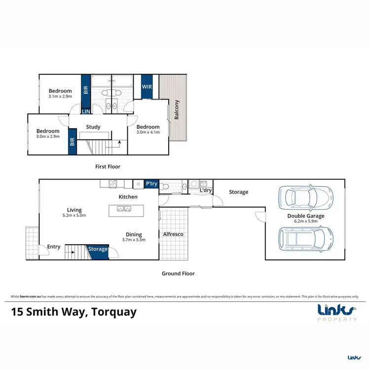 Floorplan of Homely townhouse listing, 15 Smith Way, Torquay VIC 3228