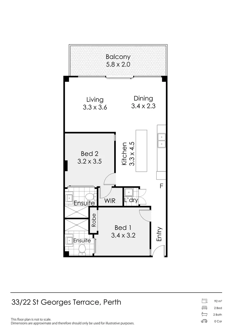 Floorplan of Homely apartment listing, 33/22 St Georges Terrace, Perth WA 6000