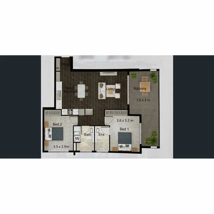 Floorplan of Homely unit listing, 734/16 Beesley Street, West End QLD 4101