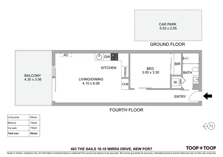 Floorplan of Homely apartment listing, 403/16-18 Wirra Drive, New Port SA 5015
