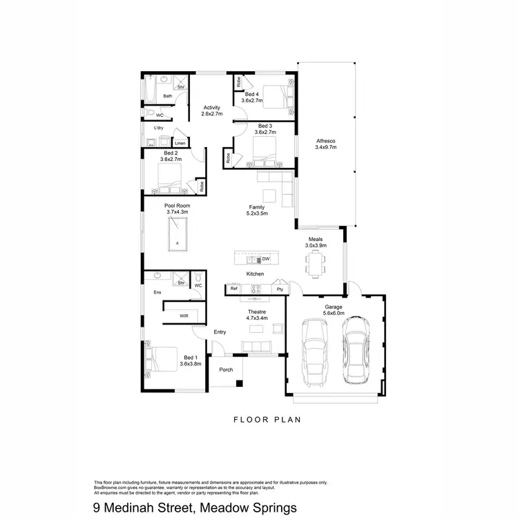 Floorplan of Homely house listing, 9 Medinah Street, Meadow Springs WA 6210