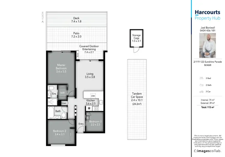 Floorplan of Homely unit listing, 2/119 Sunshine Parade, Miami QLD 4220