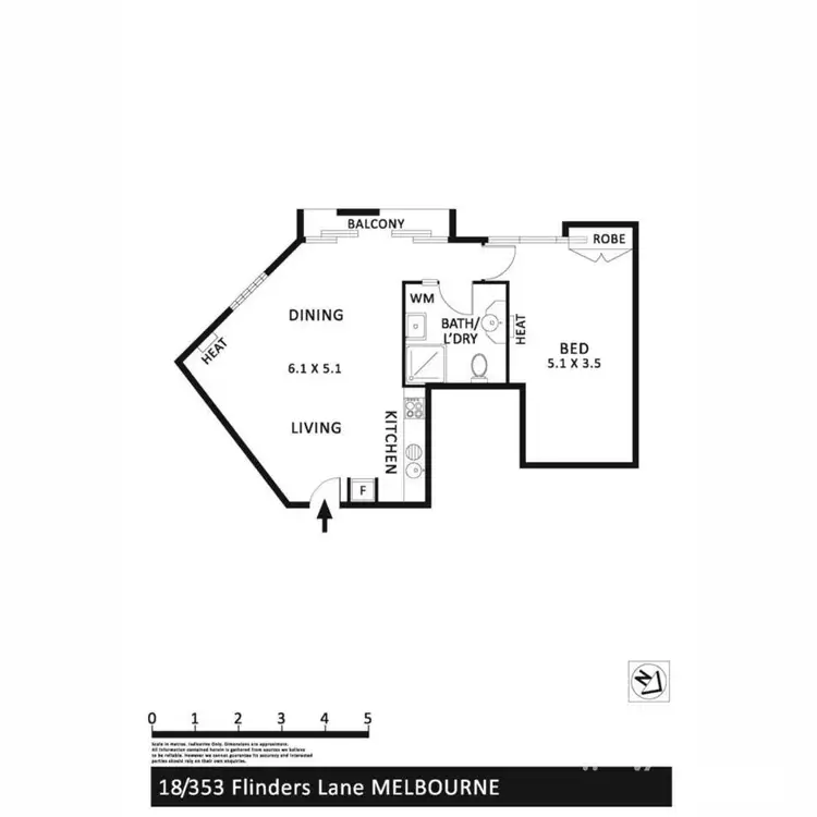 Floorplan of Homely apartment listing, 1B/353 Flinders Lane, Melbourne VIC 3000