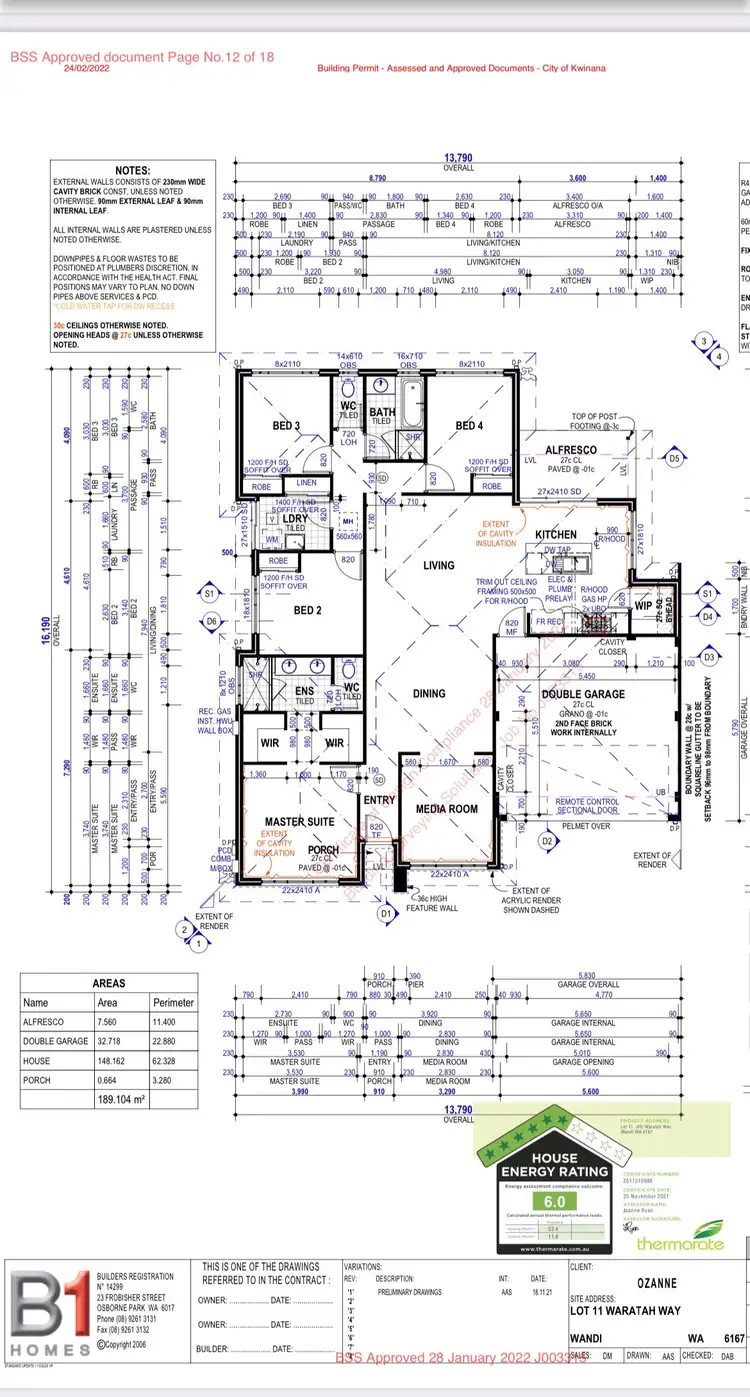 Floorplan of Homely house listing, 6 Waratah Way, Wandi WA 6167