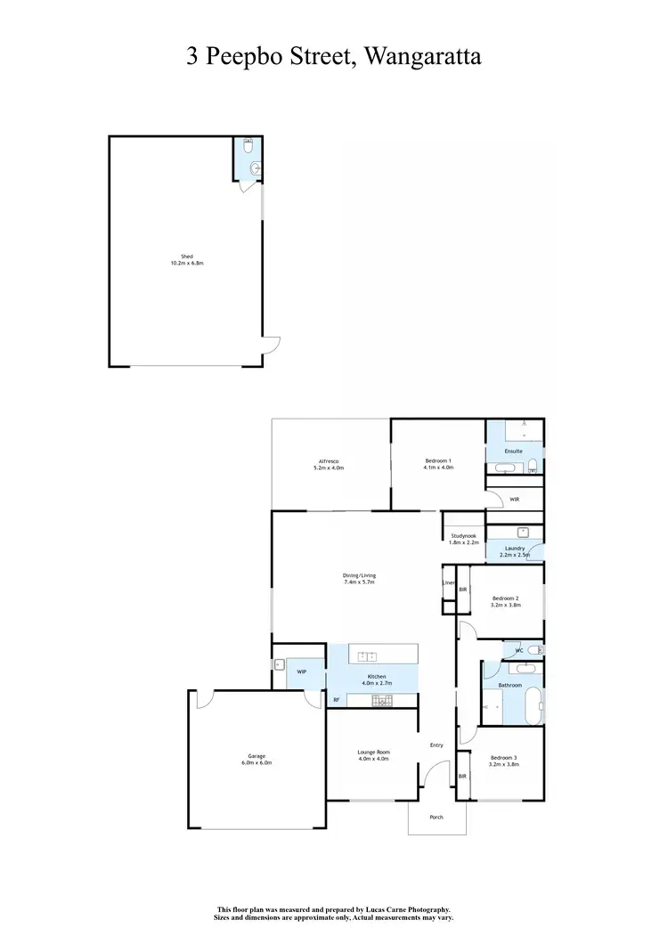 Floorplan of Homely house listing, 3 Peepbo Street, Wangaratta VIC 3677