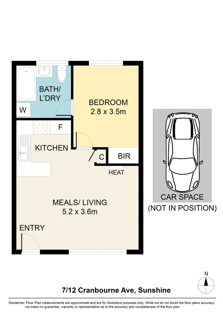 Floorplan of Homely apartment listing, 7/12 Cranbourne Avenue, Sunshine North VIC 3020