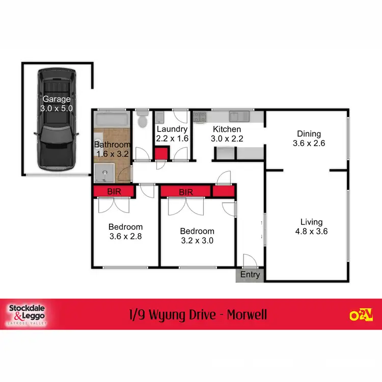 Floorplan of Homely unit listing, 1/9 Wyung Drive, Morwell VIC 3840