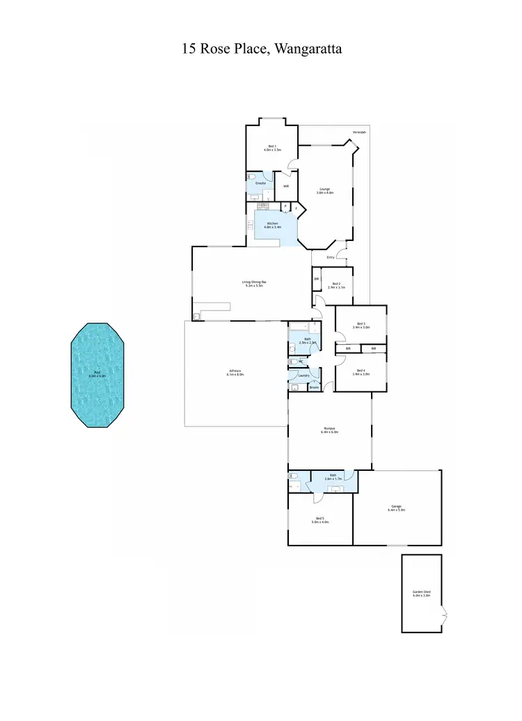 Floorplan of Homely house listing, 15 Rose Place, Waldara VIC 3678