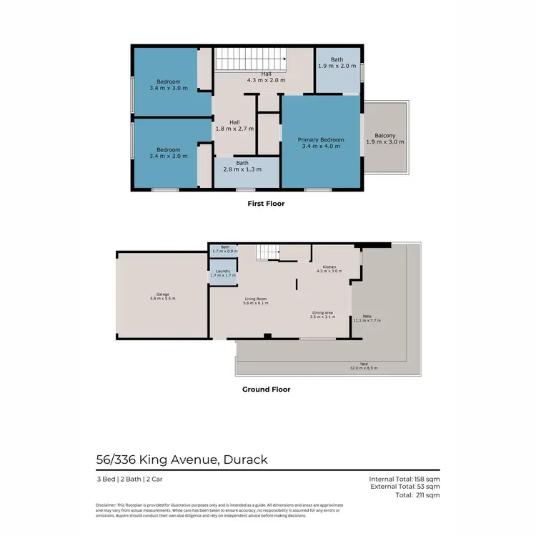 Floorplan of Homely townhouse listing, 56/336 King Avenue, Durack QLD 4077
