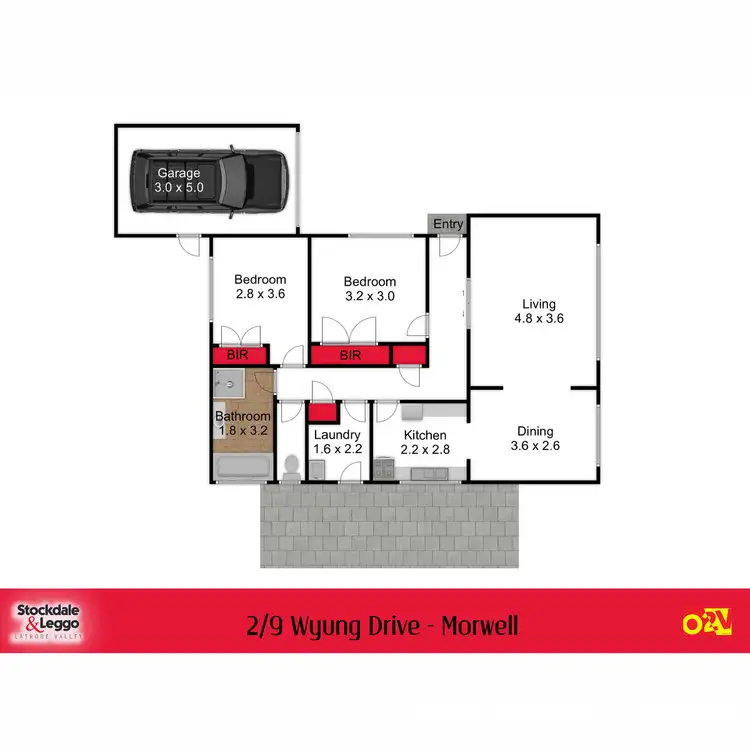 Floorplan of Homely unit listing, 2/9 Wyung Drive, Morwell VIC 3840