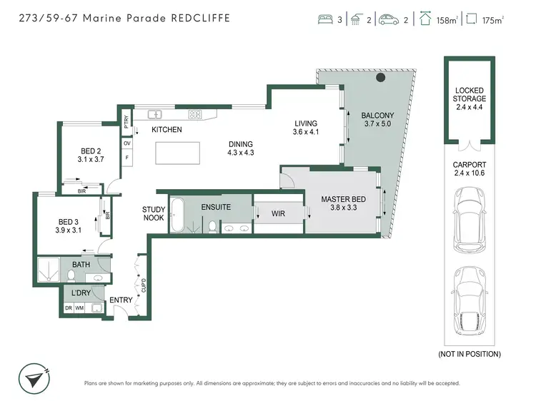 Floorplan of Homely apartment listing, 273/59 Marine Parade, Redcliffe QLD 4020