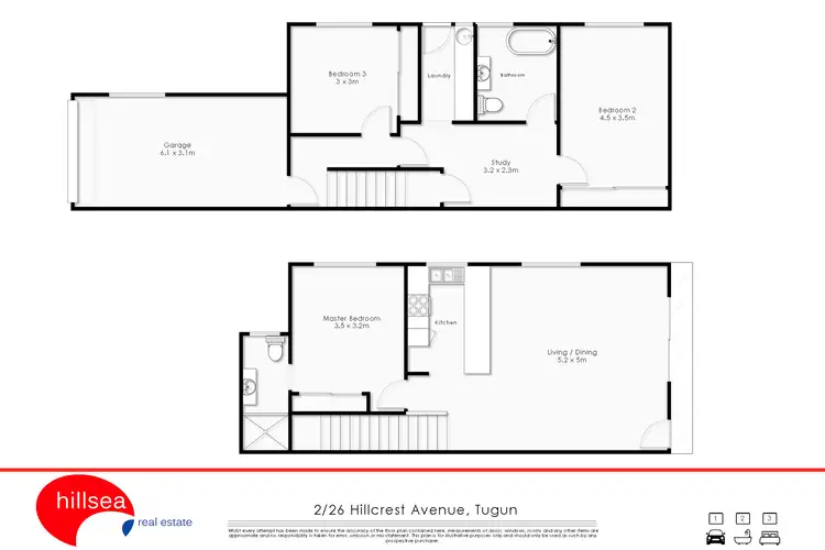 Floorplan of Homely semi-detached listing, 2/26 Hillcrest Avenue, Tugun QLD 4224