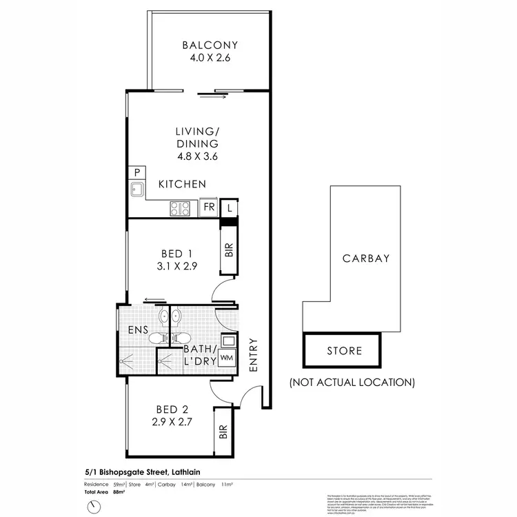 Floorplan of Homely apartment listing, 5/1 Bishopsgate Street, Lathlain WA 6100