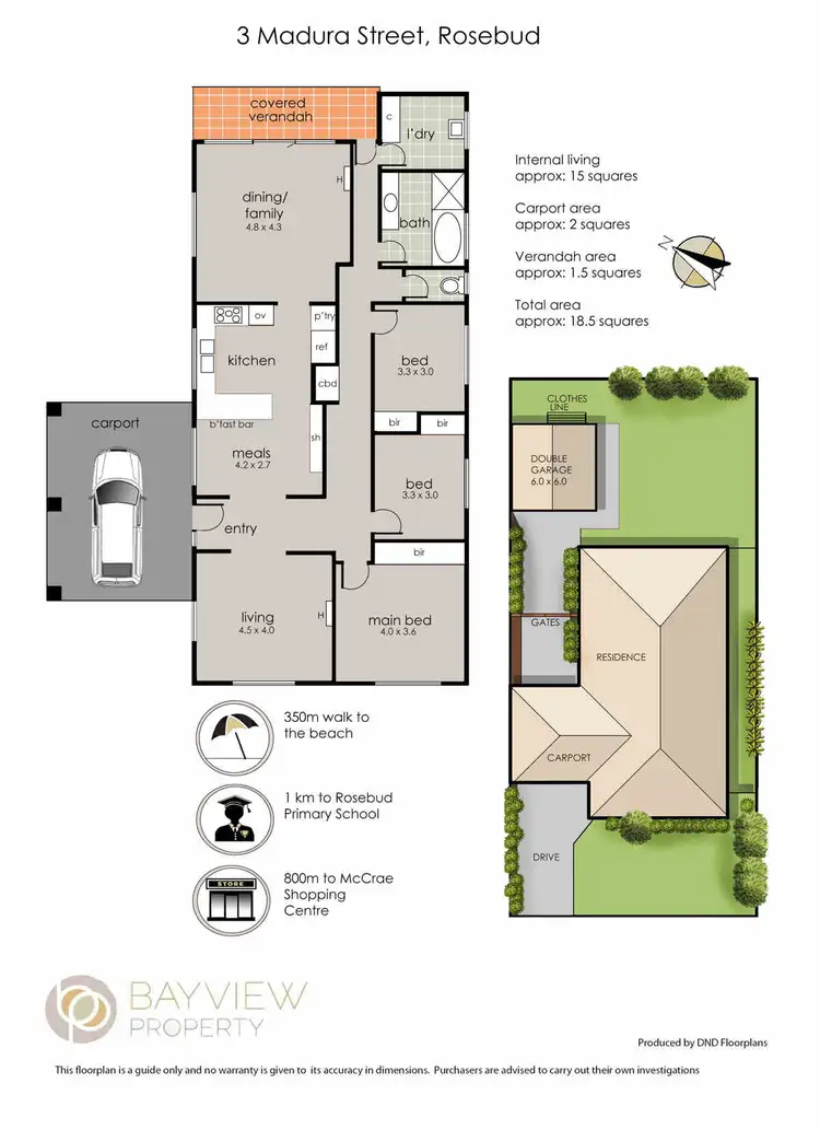 Floorplan of Homely house listing, 3 Madura Street, Rosebud VIC 3939