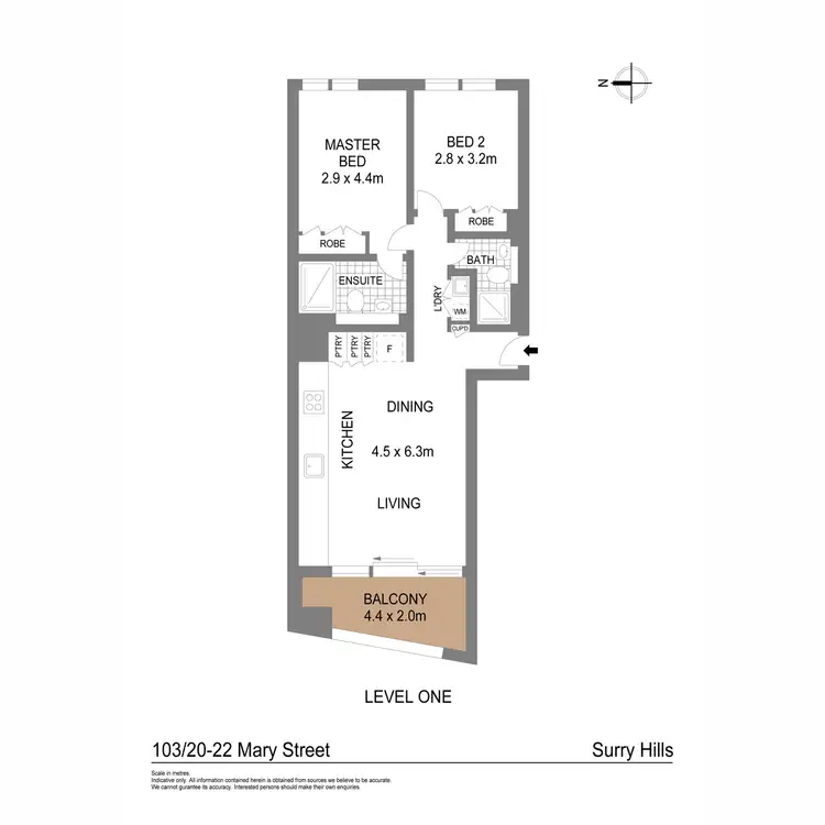 Floorplan of Homely apartment listing, 103/20-22 Mary Street, Surry Hills NSW 2010