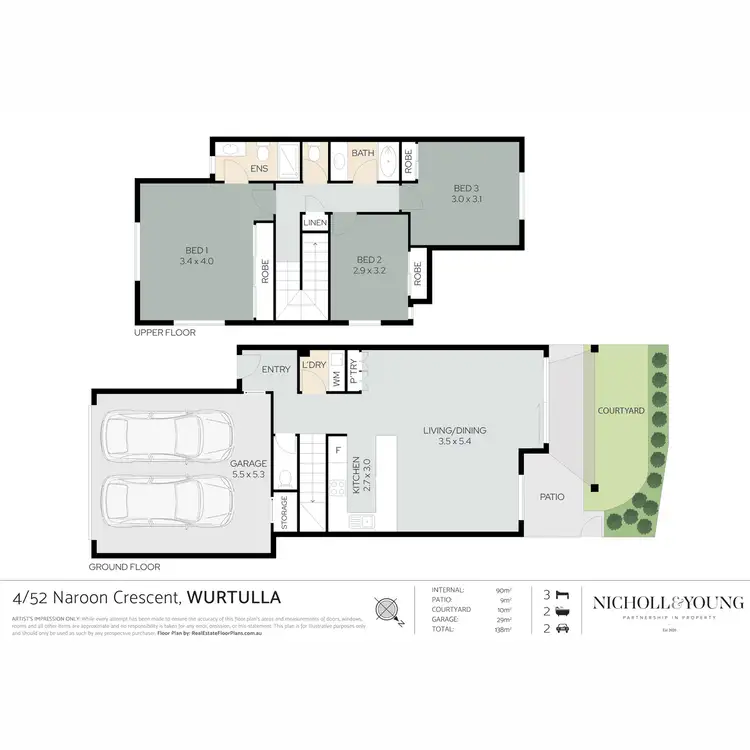 Floorplan of Homely townhouse listing, 4/52 Naroon Crescent, Wurtulla QLD 4575