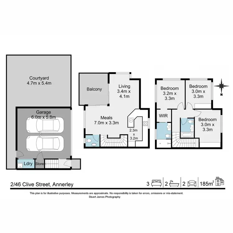 Floorplan of Homely townhouse listing, 2/46 Clive Street, Annerley QLD 4103