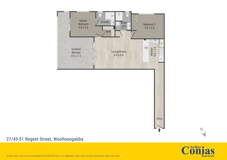 Floorplan of Homely unit listing, 27/45 Regent Street, Woolloongabba QLD 4102