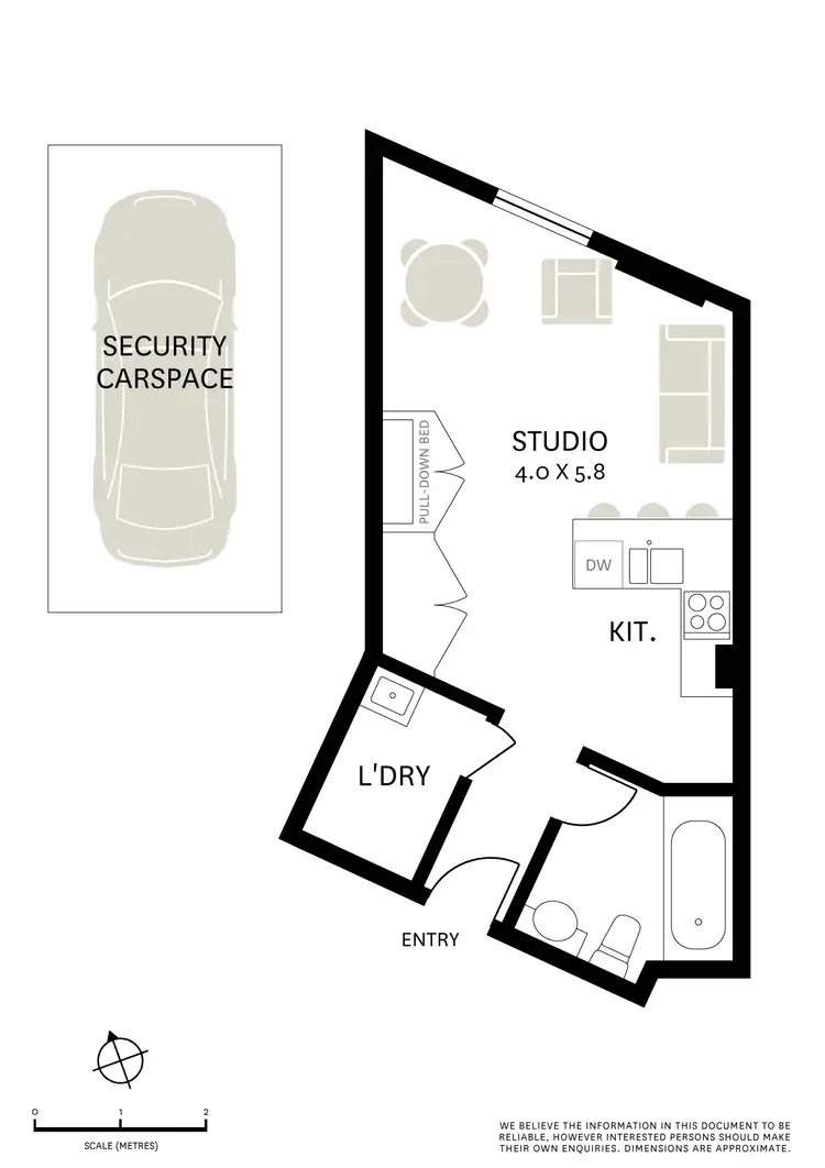 Floorplan of Homely studio listing, 411/281-285 Parramatta Road, Glebe NSW 2037