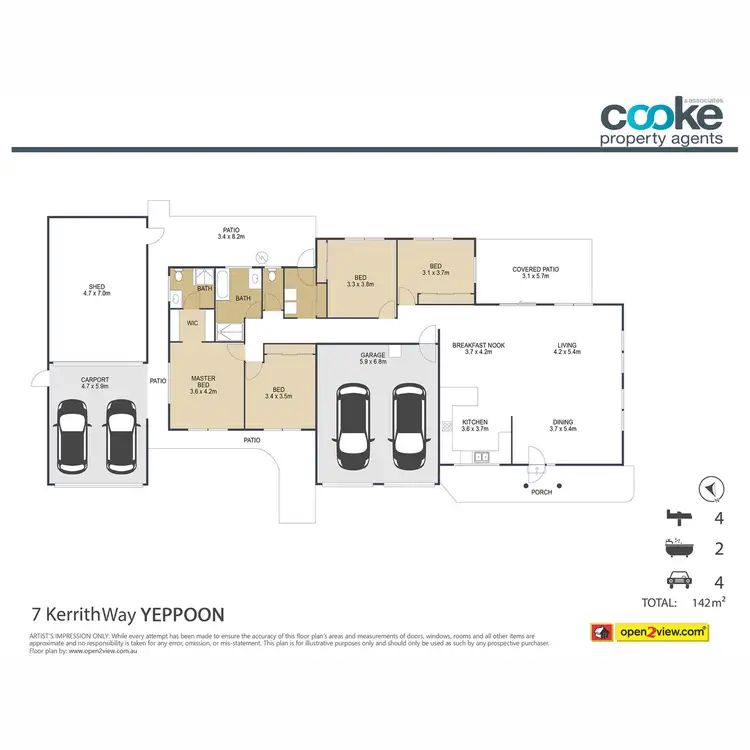Floorplan of Homely house listing, 7 Kerrith Way, Yeppoon QLD 4703