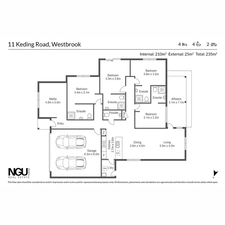Floorplan of Homely house listing, 11 Keding Road, Westbrook QLD 4350