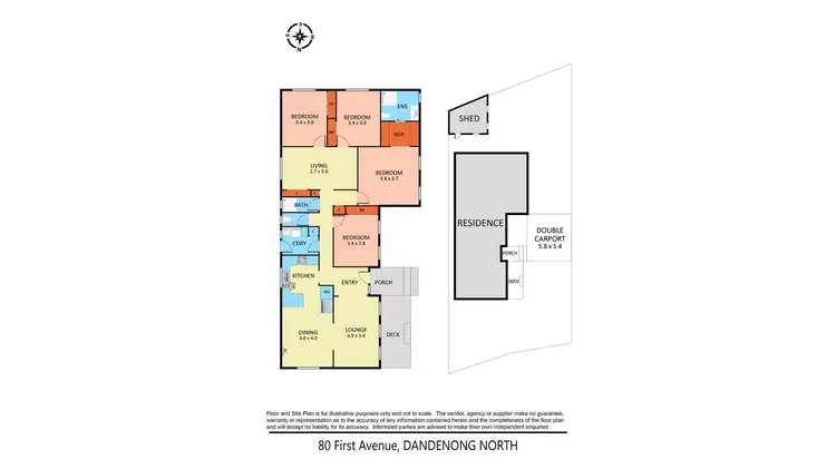 Floorplan of Homely house listing, 80 First Avenue, Dandenong North VIC 3175