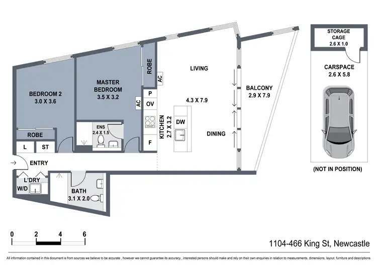 Floorplan of Homely apartment listing, 1104/466 King Street, Newcastle West NSW 2302